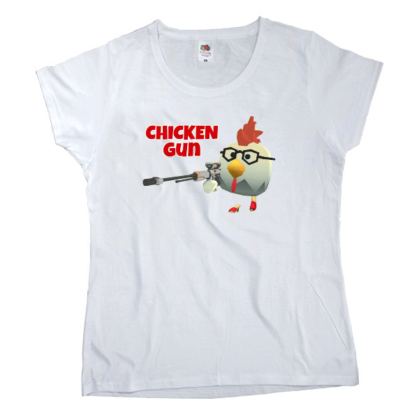 Футболка Классика Женская Fruit of the loom - Chicken Gun 4 - Mfest