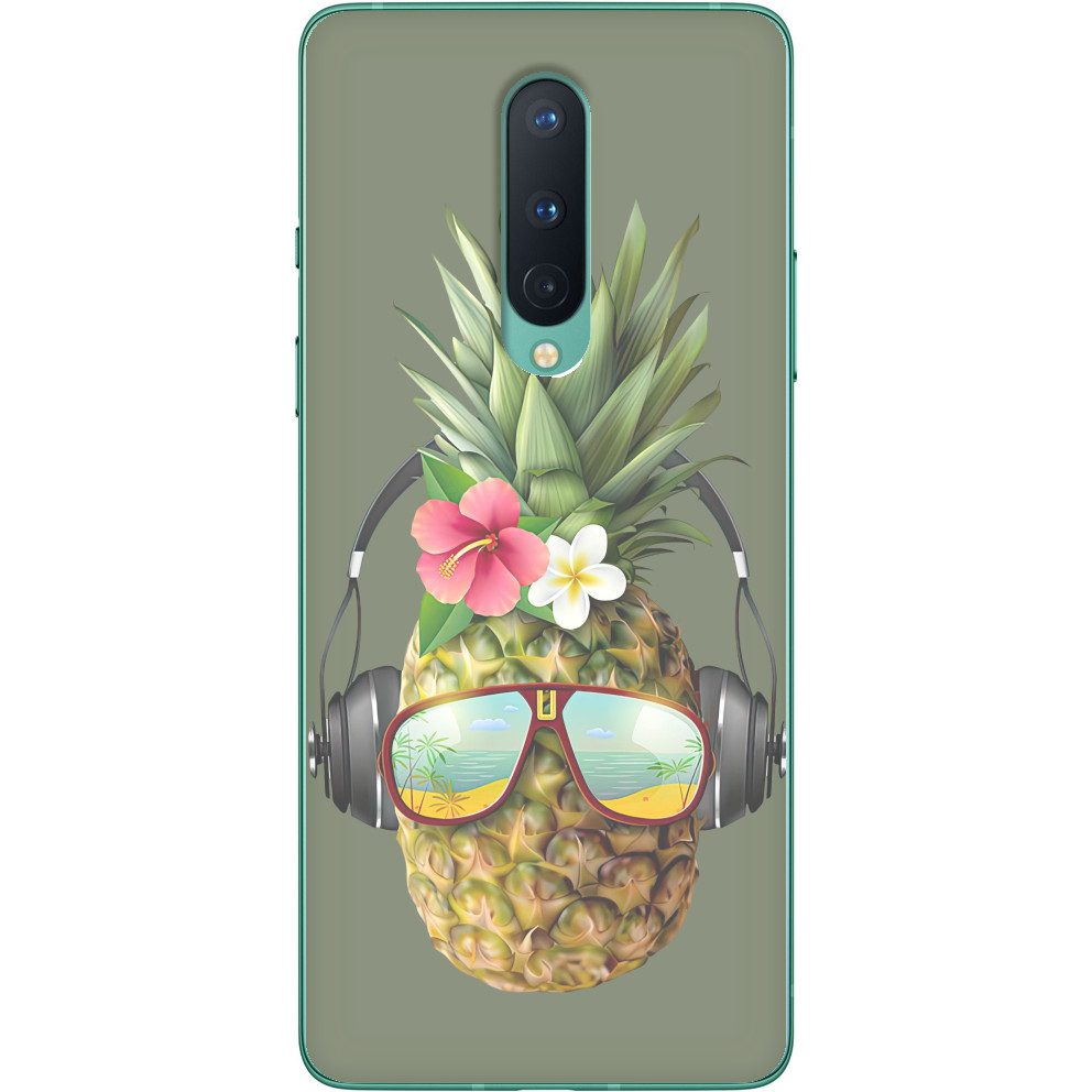 Чехол OnePlus - Ананас в наушниках - Mfest Чехол OnePlus - Ананас в наушниках - Mfest