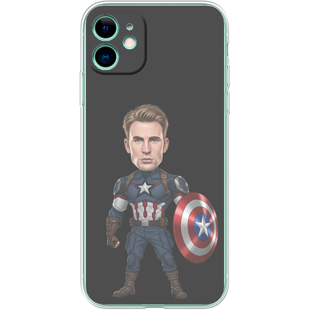 Чехол iPhone - Капитан Америка: карикатура на героя - Mfest Чехол iPhone - Капитан Америка: карикатура на героя - Mfest