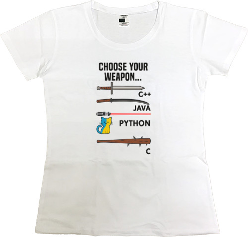 Футболка Премиум Женская - Choose your weapon - Mfest