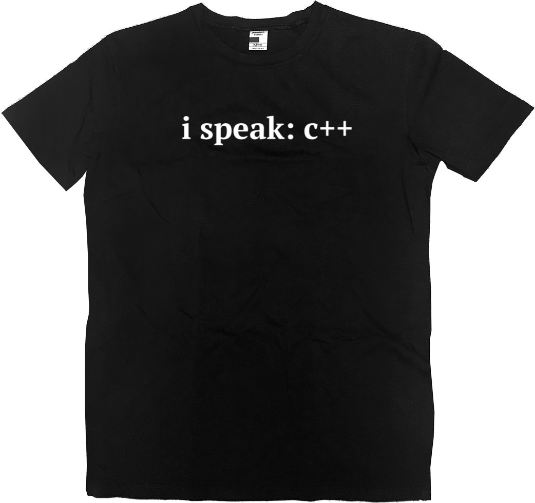 Футболка Преміум Чоловіча - i speak C Plus Plus - Mfest