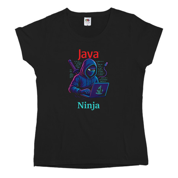 Футболка Классика Женская Fruit of the loom - Java Ninja - Mfest