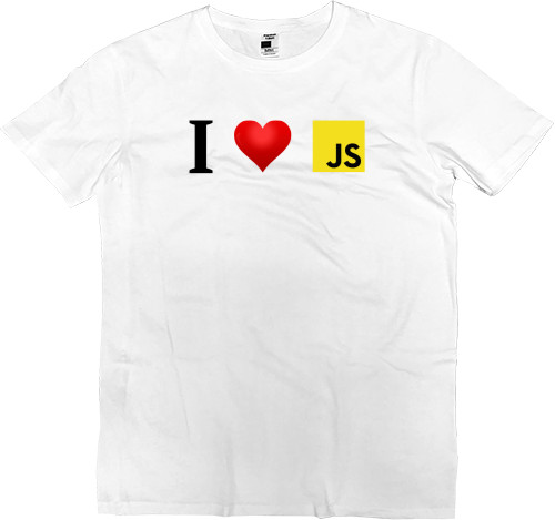 Футболка Премиум Мужская - I Love JS - Mfest