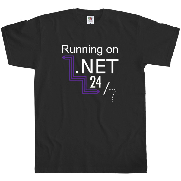 Футболка Классика Мужская Fruit of the loom - Running on .NET 24/7 - Mfest