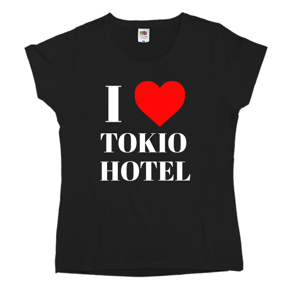 Футболка Классика Женская Fruit of the loom - Я люблю Tokio Hotel - Mfest