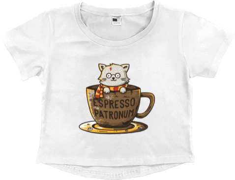 Кроп - топ Премиум Женский - Espresso patronum harry potter - Mfest