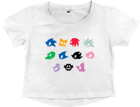 Кроп - топ Премиум Женский - Sonic the Hedgehog Icons Logo - Mfest