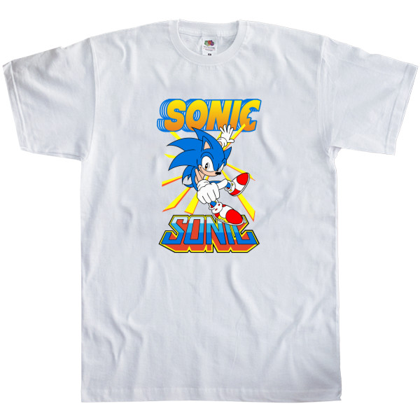 Футболка Классика Мужская Fruit of the loom - Sonic the Hedgehog Logo - Mfest