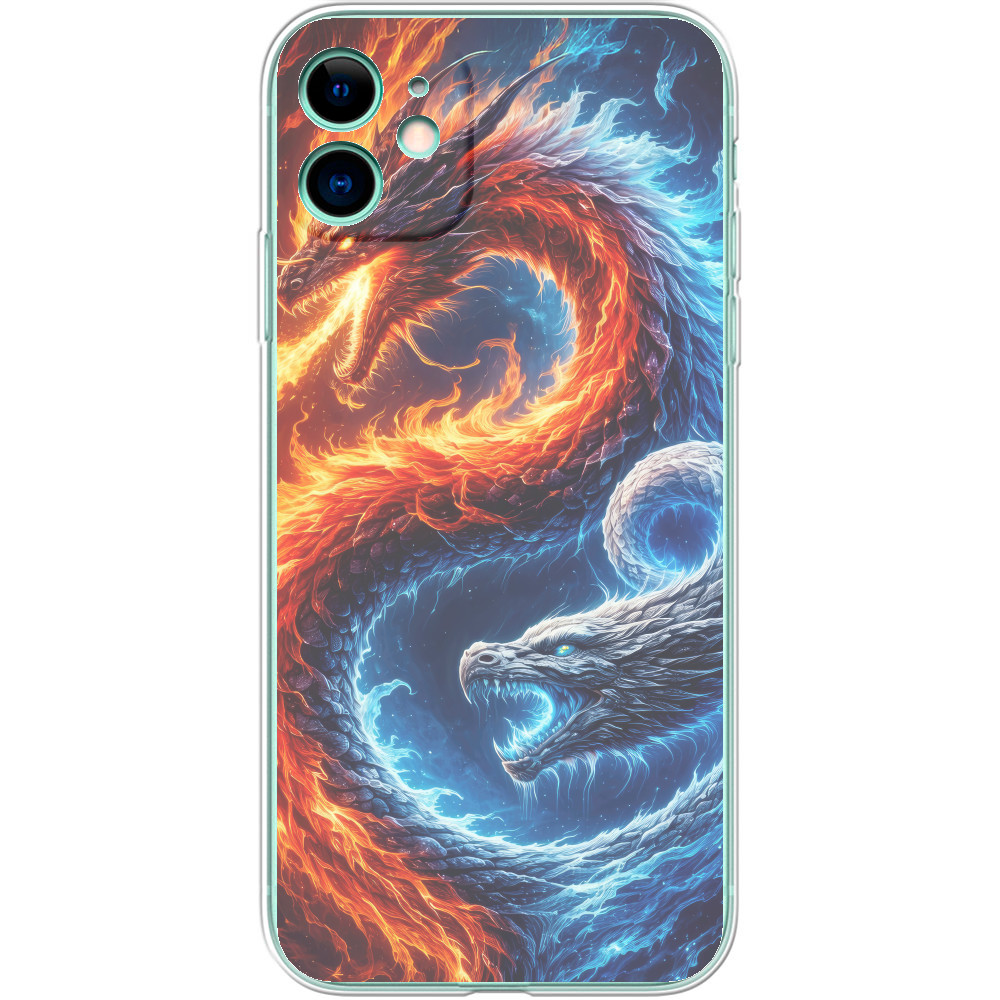 Чехол iPhone - Дракон  инь янь - Mfest