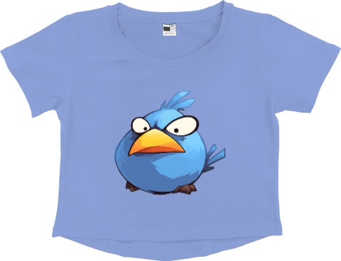 Кроп - топ Премиум Женский - Синий Angry Bird - Mfest Кроп - топ Премиум Женский - Синий Angry Bird - Mfest