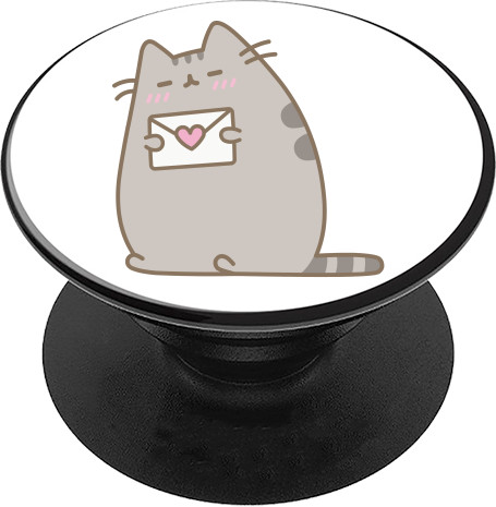 PopSocket Подставка для мобильного - Пушин с валентинкой - Mfest