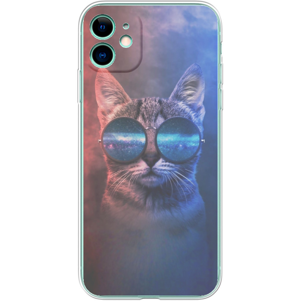 Чехол iPhone - Кот в очках - Mfest