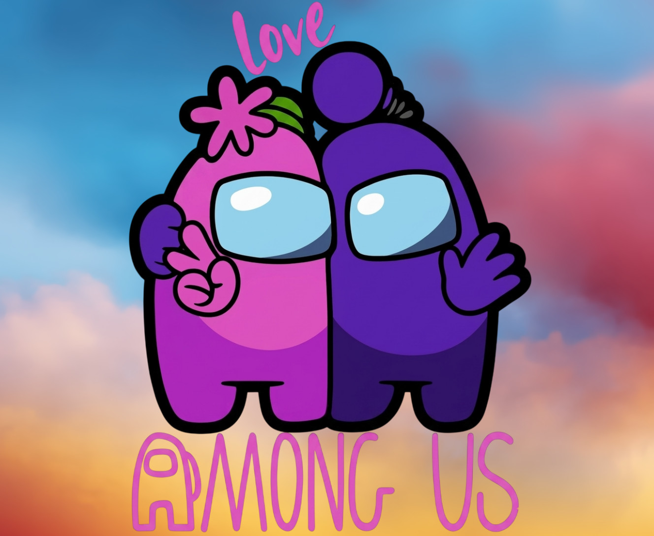 Коврик для мышки - Among us love - Mfest