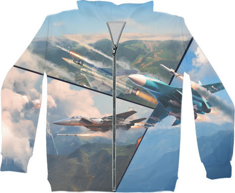 Худи на молнии 3D Унисекс - Самолеты War Thunder - Mfest