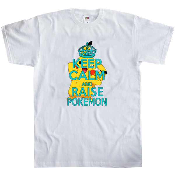 Футболка Класика Чоловіча Fruit of the loom - Keep calm and raise pokemon - Mfest