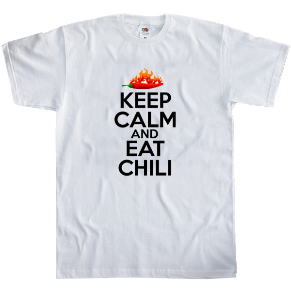 Футболка Классика Мужская Fruit of the loom - keep calm and chili - Mfest