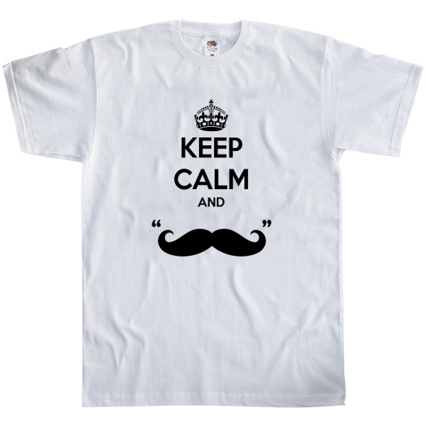 Men's T-Shirt Fruit of the loom - Keep calm and Moustache - Mfest