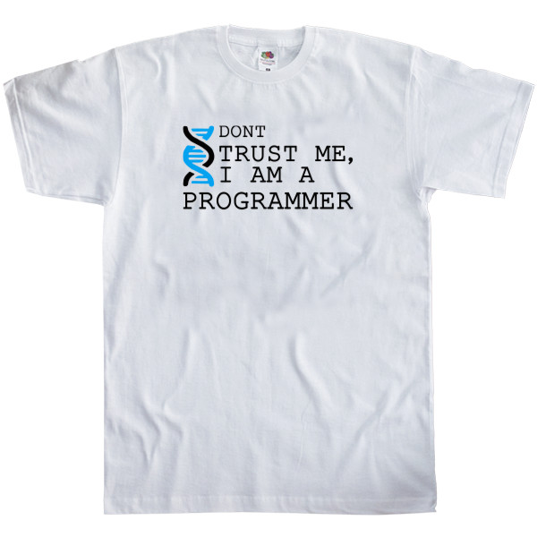 Футболка Класика Чоловіча Fruit of the loom - Dont trast me i am programmer - Mfest