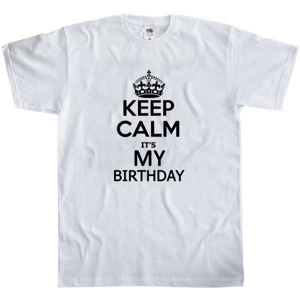 Футболка Класика Чоловіча Fruit of the loom - Keep calm its my birthday - Mfest