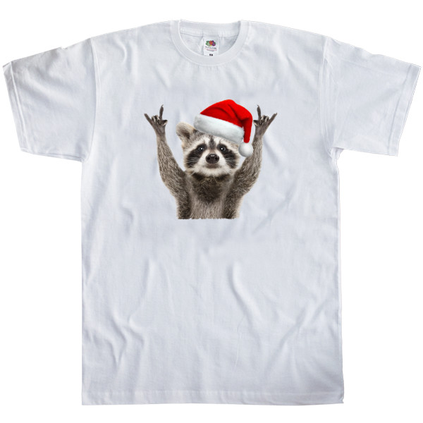 Men's T-Shirt Fruit of the loom - Raccoon New Year - Mfest