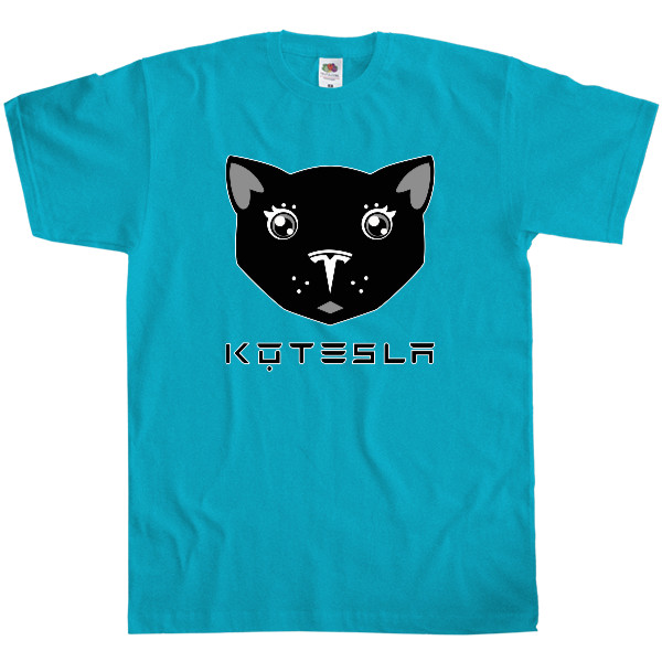 Men's T-Shirt Fruit of the loom - КоТесла - пародия на лого TESLA - Mfest