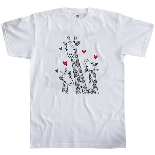 Favorite family of giraffes with hearts