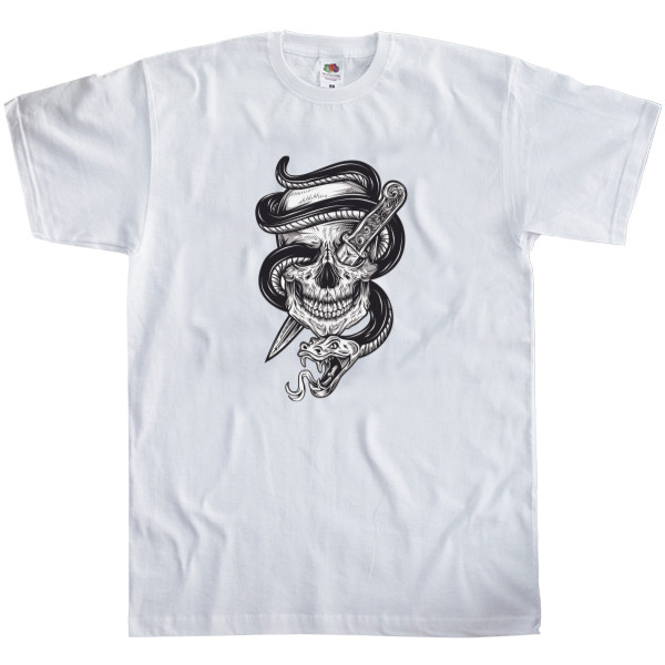 Men's T-Shirt Fruit of the loom - Skull Snake - Mfest