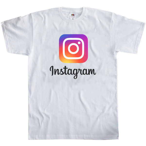 Футболка Классика Мужская Fruit of the loom - Instagram logo - Mfest