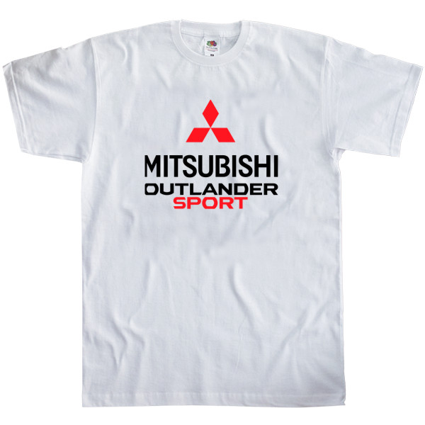 Футболка Классика Мужская Fruit of the loom - Mitsubishi - Logo -Outlander 1 - Mfest